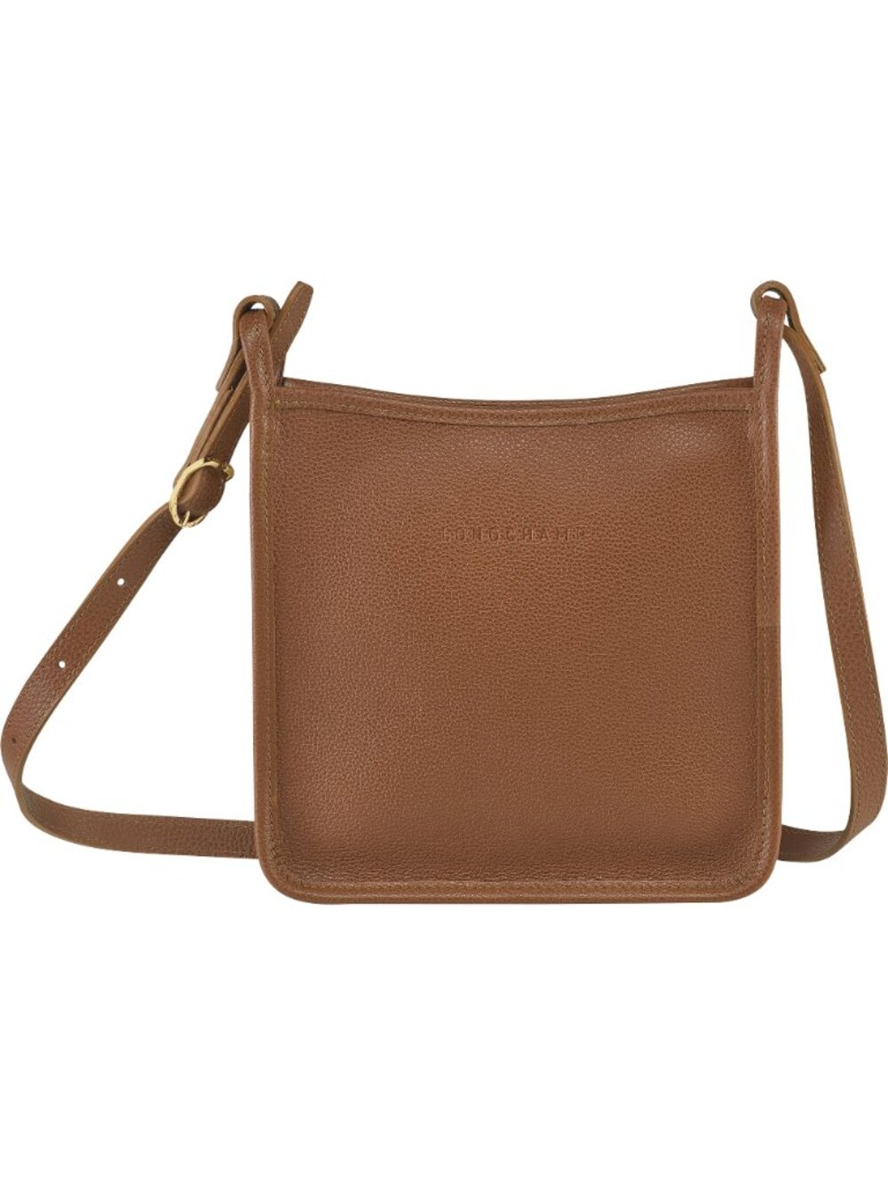 Longchamp Le Foulonne Small Zip Leather Crossbody in Caramel